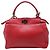 Borsa Fendi Mini Peekaboo con manico in pelle di vitello rossa Stampa python - vista 4