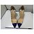 Christian Louboutin Debout 120 Décolleté Blu Bianco Metallico - vista 3