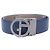 Ceinture en cuir à boucle logo Giorgio Armani Bleu