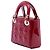 Autre Marque Dior Red Mini Patent Cannage Lady Dior Rosso Bordò - vista 2