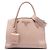 Prada Monochrome Top Handle Tote aus Saffiano-Leder in Braun, Größe Medium Fleisch