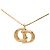 Autre Marque Dior Gold vergoldete Halskette mit CD-Logo-Anhänger Golden - Ansicht 2