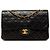 Chanel Black Medium Classic Lambskin Double Flap Schwarz