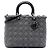 Autre Marque Dior Gray Large Tweed Cannage Lady Dior Marrone