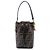 Borsa a secchiello Fendi Mon Tresor in pelle goffrata Mini FF 1974 Marrone