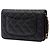 Wallet On Chain Chanel Cartera con cadena CC acolchada en piel caviar negra Negro - vista 2