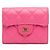 Cartera Compacta con Solapa Chanel Pink CC Quilted Caviar Rosa