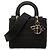 Autre Marque Dior Black Medium Embroidered Canvas Cannage Lady D Lite Negro