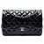 Chanel Black Jumbo Classic Patent Double Flap Nero
