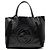 Gucci Soho Cellarius Tote Medium aus schwarzem Lackleder mit Shearling-Besatz