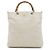 Borsa Tote Gucci White Tall Calfskin Bamboo Shopper Bianco