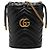 Borsa secchiello Gucci Small GG Marmont in pelle matelassé nera Nero