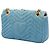 Borsa a tracolla Gucci Blue Medium GG Marmont Matelassé in denim con ricami floreali - vista 2