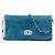 Borsa Satchel Miu Miu in camoscio blu con catena di cristalli