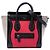 Céline Celine Borsa Luggage Nano Tricolor in Nubuck e Pelle di Vitello Rossa Rosso