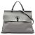 Bamboo Bolsa Satchel Daily Gucci em couro de bezerro cinza Large com bambu Marrom
