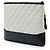 Clutch Chanel Gabrielle O Case Medium in pelle di vitello invecchiata matelassé bicolore bianca Bianco - vista 2