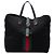 Gucci Shopper aus schwarzem Canvas mit Techno Web-Schnalle