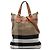 Burberry Brown Medium Mega Check Canvas Tottenham Brit Satchel Marrone Marrone chiaro