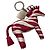 Michael Kors Portachiavi Zebra in Pelle Rosa e Bianco