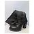 Ann Demeulemeester Kniehohe Stiefel aus schwarzem Leder - Ansicht 8