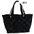 Chanel Old Travel Line Bolso Tote Lona Negro Blanco