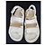 Chanel Sandalen aus weißem gestepptem Leder CC-Logo - Ansicht 3