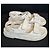 Chanel Sandalen aus weißem gestepptem Leder CC-Logo - Ansicht 4