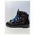 Stivali da trekking Dsquared2 in pelle nera con cinturini blu Nero - vista 6