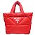 Saco Tote Prada em Re-Nylon acolchoado Vermelho