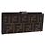 FENDI Zucca Canvas Langbeutel Schwarz Braun Auth 203453V
