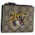 Carteira Compacta GUCCI GG Supreme PVC Bege Silver 547083 Auth 202833M Prata