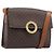Céline Borsa a tracolla rotonda CELINE Macadam Canvas PVC Pelle Marrone Oro Auth 202958 D'oro