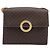 Céline Borsa a tracolla rotonda CELINE Macadam Canvas PVC Pelle Marrone Oro Auth 202958 D'oro - vista 13