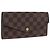 LOUIS VUITTON Damier Ebene Portefeuille Sarah Long Wallet N63209 LV Auth 200571M