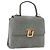 Borsa Valextra in camoscio grigio tono oro Auth 201257 Marrone