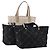 CHANEL New Travel Line Tote Bag Nylon 3 Set Black Beige CC Auth BA15740 Nero
