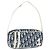 Borsa a mano Christian Dior Trotter PVC Pelle Blu Bianco Auth 201159