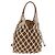 PRADA Tote Bag aus Strickstoffen Beige Silver Auth 202904SAM Silber - Ansicht 2