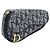Pouch saddle Christian Dior Trotter Canvas Navy Gold Auth 203040A D'oro Blu navy
