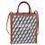Céline CELINE Macadam Canvas Vertical Cabas Small Hand Bag Navy Gold Auth 202902M D'oro Blu navy - vista 13