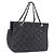 Borsa a mano CHANEL Matelasse con catena in pelle nera e argento CC Auth ka6174SAV Nero