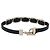 Bracciale Salvatore Ferragamo Vala Pelle Nero Oro Auth SW2868 D'oro - vista 3