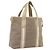 PRADA Handtasche Jacquard Beige Gold Auth 202467 Golden