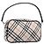 BURBERRY Nova Check Blue Label Accessory Pouch Canvas Beige Silver Auth 203006A Plata
