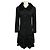 Christian Dior Black Ruffled Button Front Mid Length Wool Coat
