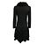Christian Dior Black Ruffled Button Front Mid Length Wool Coat - view 3