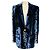 Blazer de terciopelo estampado azul multi Versace con botones Medusa dorados