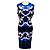 Yigal Azrouel Blue Multi Bajam Daisy Trellis Burn Out Kleid Blau