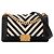 CHANEL - Borsa a tracolla Boy Chanel in tela chevron beige e nera Nero